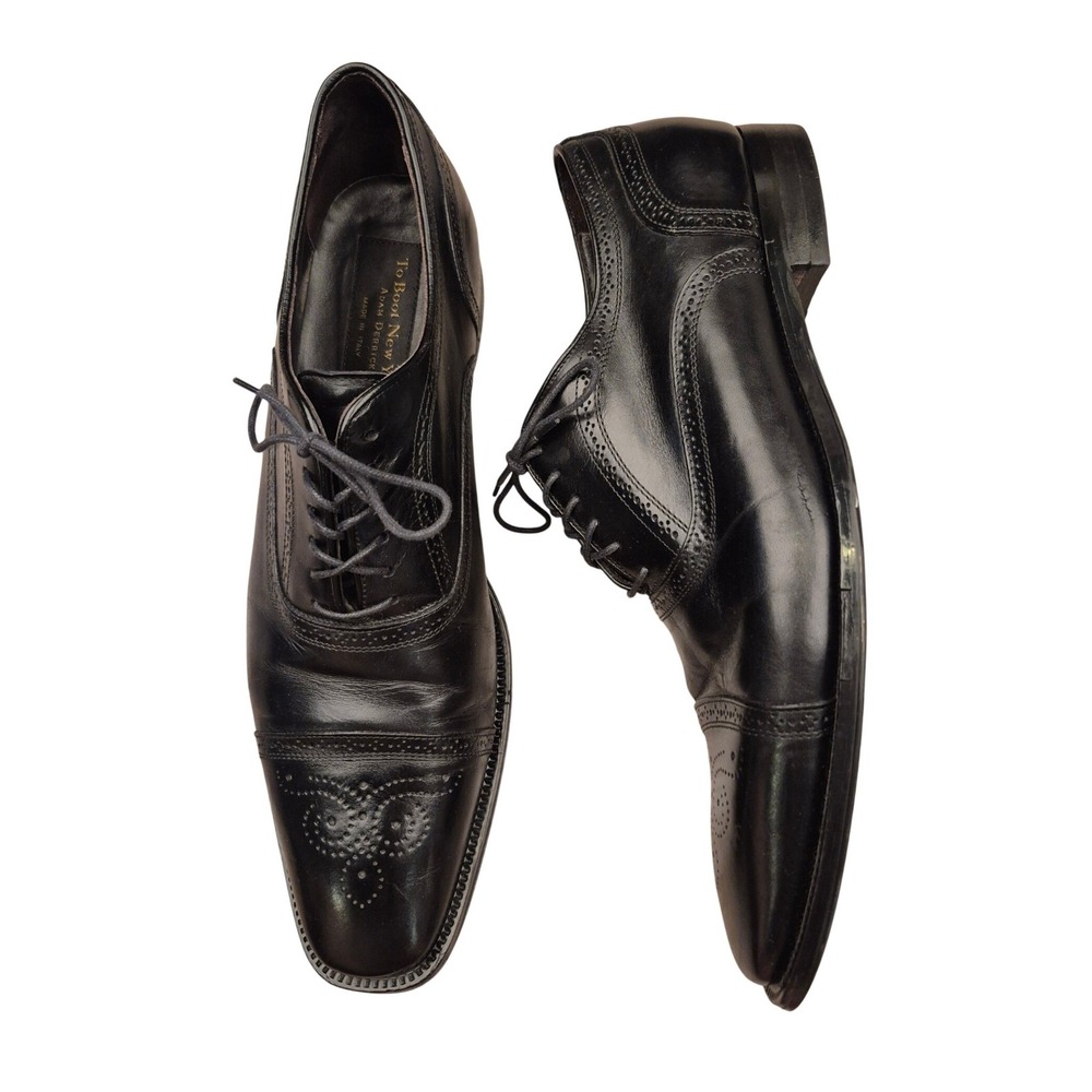 To Boot New York Adam Derrick Mens Black Leather Brogue Medallion Oxfords Sz 12